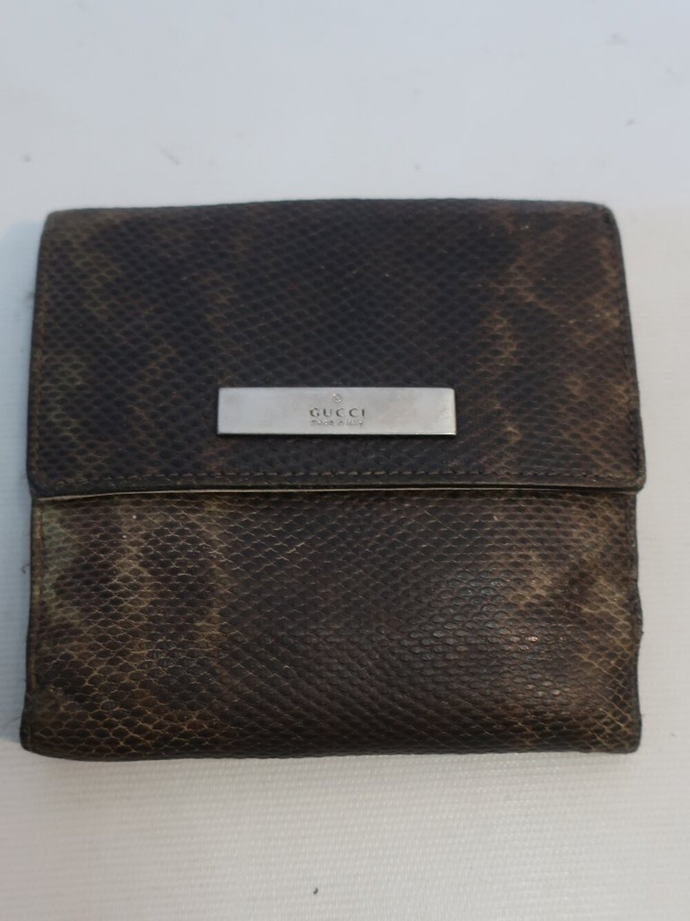 Womens Gucci Brown Leather Bi Fold Wallet